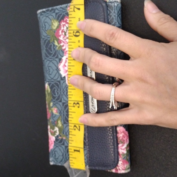 STONE MOUNTAIN SEA GREENISH BLUE CANVAS W/ TAN TRIM SHOULDER BAG & WALLET - Picture 13 of 16